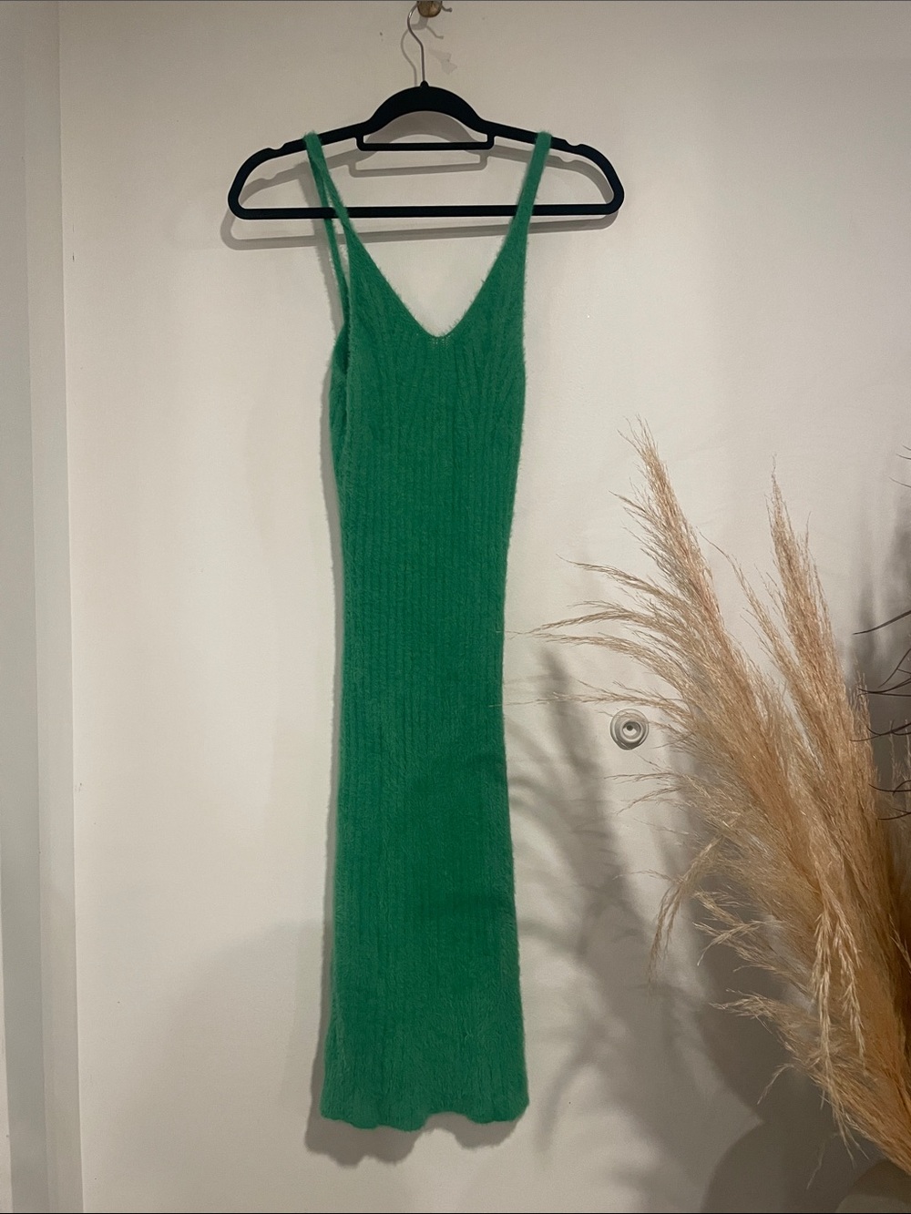 Freshman 1996 Soft Green V-Neck Knit Slip Dress Sz S B139